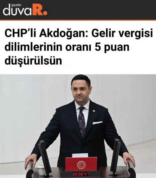 Gelir vergisi dilimlerinin oranı 5 puan düşürülsün