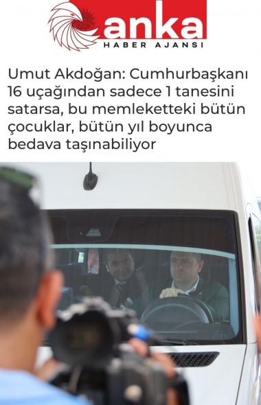 Cumhurbaşkanı 16 uçağından sadece 1 tanesini satarsa, bu memleketteki bütün çocuklar, bütün yıl boyunca bedavaya taşınabiliyor