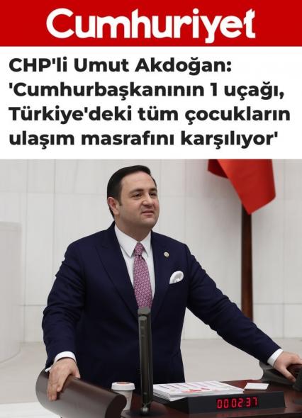 Cumhurbaşkanının 1 uçağı, Türkiye'deki tüm çocukların ulaşım masrafını karşılıyor